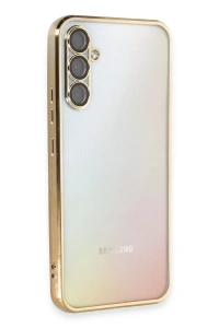 Samsung Galaxy A54 5G Kılıf Lensli Silikon - Gold