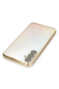 Samsung Galaxy A54 5G Kılıf Lensli Silikon - Gold