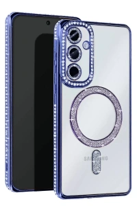 Samsung Galaxy A55 5G Joke Simli Magneticsafe Kılıf - Mavi