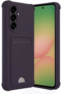 Samsung Galaxy A55 5G Kılıf Kelvin Kartvizitli Silikon - Derin Mor