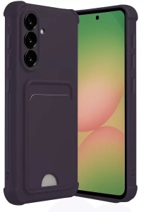 Samsung Galaxy A55 5G Kılıf Kelvin Kartvizitli Silikon - Derin Mor