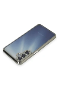 Samsung Galaxy A55 5G Kılıf Lensli Silikon - Gümüş