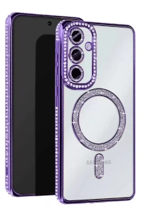 Samsung Galaxy A56 Joke Simli Magneticsafe Kılıf - Derin Mor