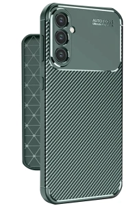 Samsung Galaxy A56 Kılıf Auto Focus Karbon Kapak - Koyu Yeşil