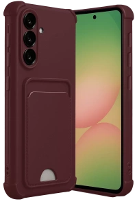 Samsung Galaxy A56 Kılıf Kelvin Kartvizitli Silikon - Bordo