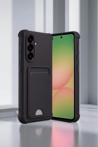 Samsung Galaxy A56 Kılıf Kelvin Kartvizitli Silikon - Derin Mor