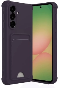 Samsung Galaxy A56 Kılıf Kelvin Kartvizitli Silikon - Derin Mor