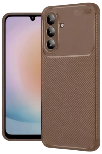 Samsung Galaxy A57 5G Auto Focus Karbon Kapak - Kahverengi