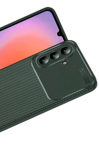 Samsung Galaxy A57 5G Auto Focus Karbon Kapak - Koyu Yeşil