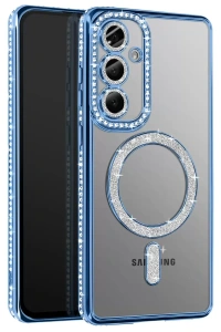 Samsung Galaxy A57 5G Joke Simli Magneticsafe Kılıf - Mavi