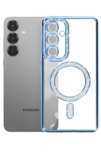 Samsung Galaxy A57 5G Joke Simli Magneticsafe Kılıf - Mavi