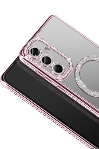 Samsung Galaxy A57 5G Joke Simli Magneticsafe Kılıf - Pembe
