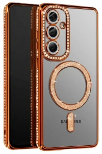 Samsung Galaxy A57 5G Joke Simli Magneticsafe Kılıf - Turuncu