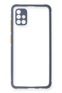 Samsung Galaxy A71 Kılıf Miami Şeffaf Silikon - Gri
