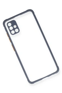 Samsung Galaxy A71 Kılıf Miami Şeffaf Silikon - Gri