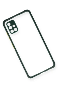 Samsung Galaxy A71 Kılıf Miami Şeffaf Silikon - Koyu Yeşil