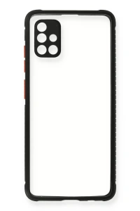 Samsung Galaxy A71 Kılıf Miami Şeffaf Silikon - Siyah