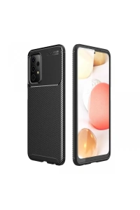 Samsung Galaxy A72 Kılıf Auto Focus Karbon Kapak - Siyah