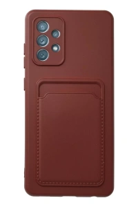 Samsung Galaxy A72 Kılıf Kelvin Kartvizitli Silikon - Bordo
