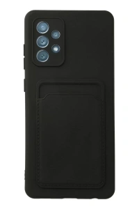 Samsung Galaxy A72 Kılıf Kelvin Kartvizitli Silikon - Siyah