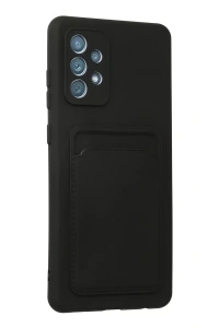 Samsung Galaxy A72 Kılıf Kelvin Kartvizitli Silikon - Siyah