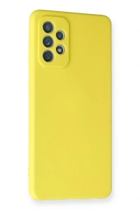 Samsung Galaxy A72 Kılıf Nano içi Kadife Silikon - Sarı