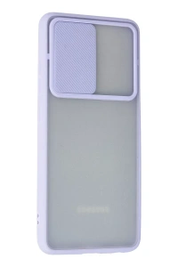 Samsung Galaxy A72 Kılıf Palm Buzlu Kamera Sürgülü Silikon - Lila