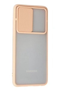 Samsung Galaxy A72 Kılıf Palm Buzlu Kamera Sürgülü Silikon - Pembe