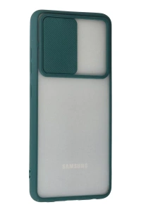 Samsung Galaxy A72 Kılıf Palm Buzlu Kamera Sürgülü Silikon - Yeşil