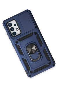 Samsung Galaxy A72 Kılıf Pars Lens Yüzüklü Silikon - Lacivert