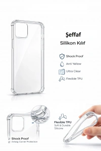 Samsung Galaxy A72 Uyumlu Şeffaf Silikon Telefon Kılıfı Esnek Darbe Koruyucu