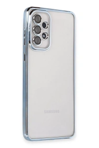 Samsung Galaxy A73 5G Kılıf Lensli Silikon - Açık Mavi