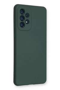 Samsung Galaxy A73 5G Kılıf Nano içi Kadife Silikon - Koyu Yeşil