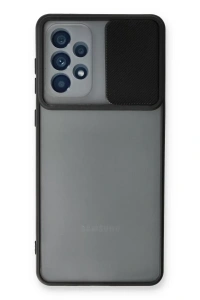Samsung Galaxy A73 5G Kılıf Palm Buzlu Kamera Sürgülü Silikon - Siyah