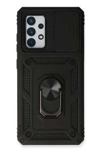 Samsung Galaxy A73 5G Kılıf Pars Lens Yüzüklü Silikon - Siyah