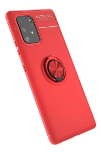 Samsung Galaxy A91 / S10 Lite Kılıf Range Yüzüklü Silikon - Kırmızı