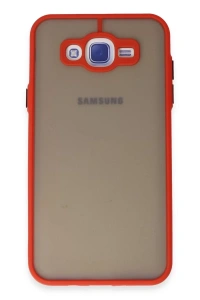 Samsung Galaxy J7 Kılıf Montreal Silikon Kapak - Kırmızı