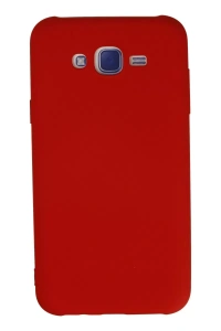 Samsung Galaxy J7 Kılıf Nano içi Kadife Silikon - Kırmızı