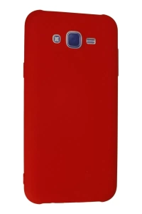 Samsung Galaxy J7 Kılıf Nano içi Kadife Silikon - Kırmızı