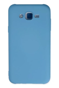 Samsung Galaxy J7 Kılıf Nano içi Kadife Silikon - Mavi