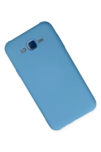 Samsung Galaxy J7 Kılıf Nano içi Kadife Silikon - Mavi