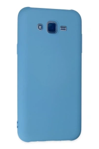 Samsung Galaxy J7 Kılıf Nano içi Kadife Silikon - Mavi