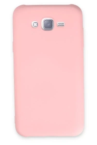 Samsung Galaxy J7 Kılıf Nano içi Kadife Silikon - Pudra