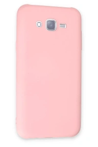 Samsung Galaxy J7 Kılıf Nano içi Kadife Silikon - Pudra