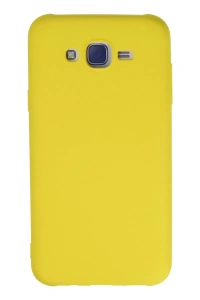 Samsung Galaxy J7 Kılıf Nano içi Kadife Silikon - Sarı