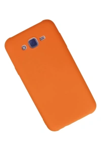 Samsung Galaxy J7 Kılıf Nano içi Kadife Silikon - Turuncu