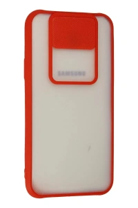 Samsung Galaxy J7 Kılıf Palm Buzlu Kamera Sürgülü Silikon - Kırmızı