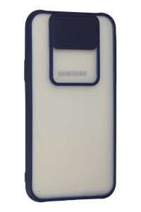 Samsung Galaxy J7 Kılıf Palm Buzlu Kamera Sürgülü Silikon - Lacivert