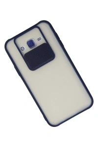 Samsung Galaxy J7 Kılıf Palm Buzlu Kamera Sürgülü Silikon - Lacivert