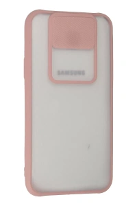 Samsung Galaxy J7 Kılıf Palm Buzlu Kamera Sürgülü Silikon - Pembe